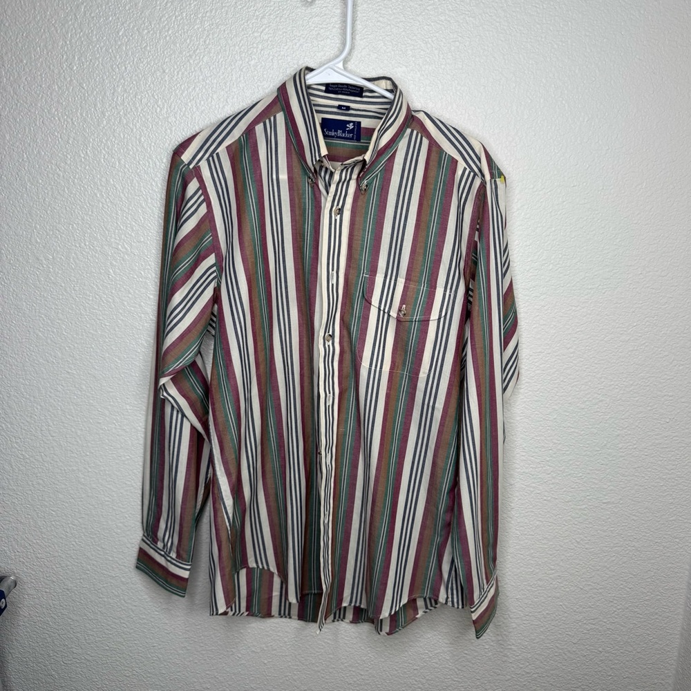 Stanley Blacker Men's Multicolor Striped Button-Down Shirt